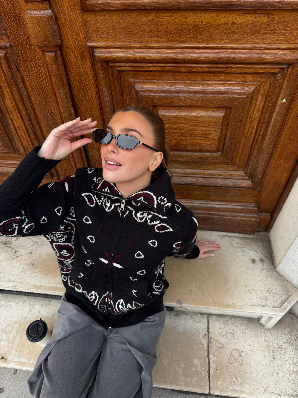 Bandana Patterned Cardigan