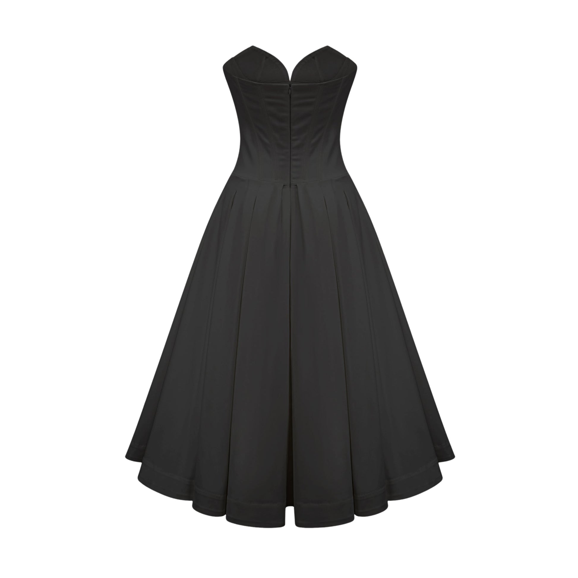 Katherine Black Off-Shoulder Corset Midi Dress