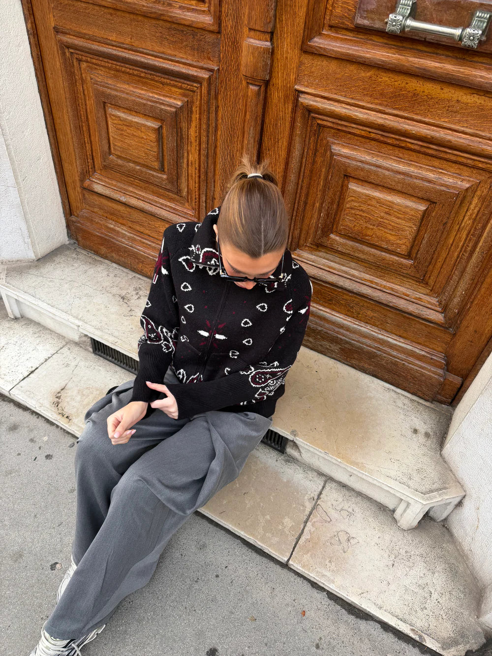 Bandana Patterned Cardigan