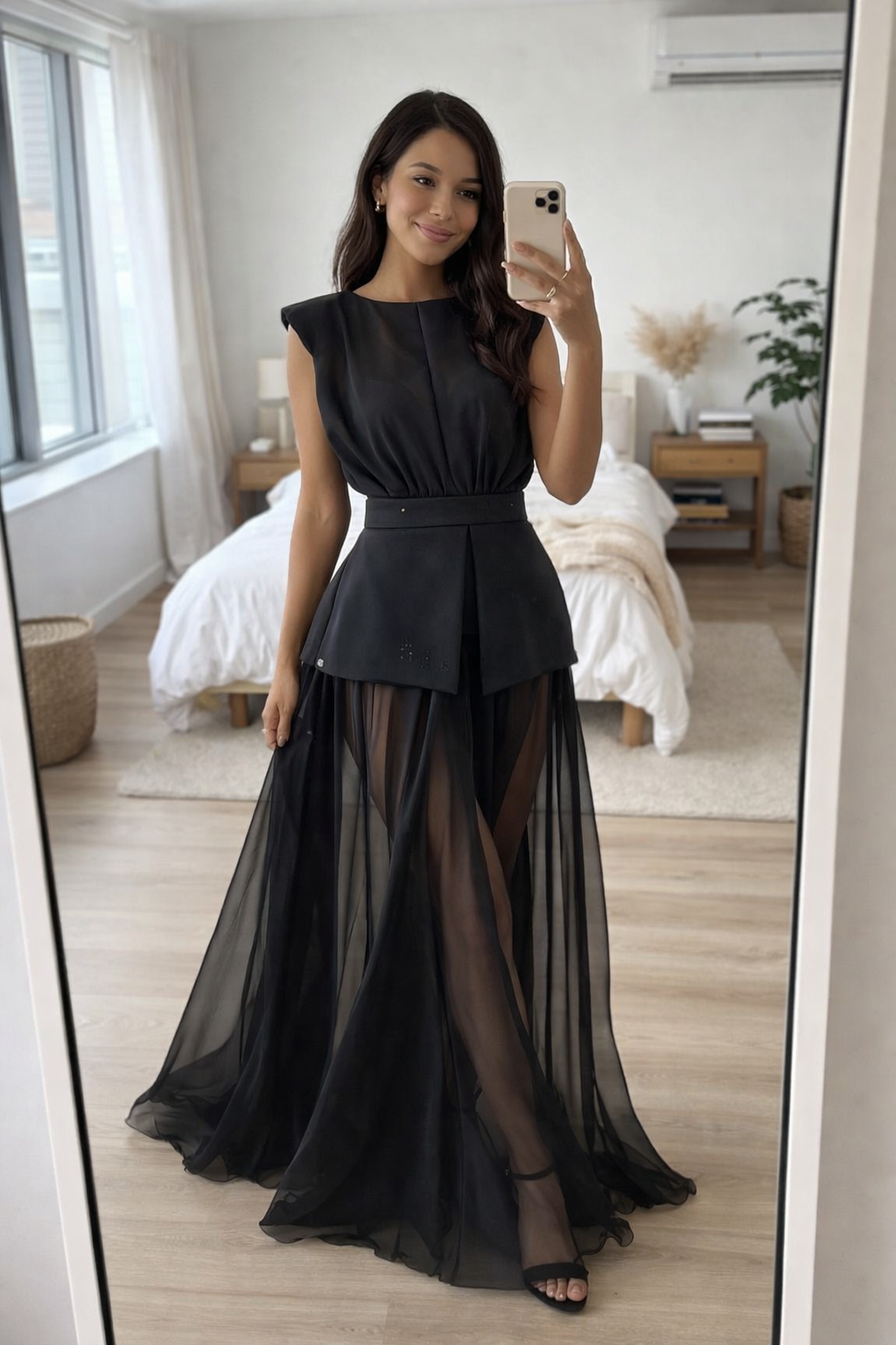 Sheer Mesh Maxi Dress