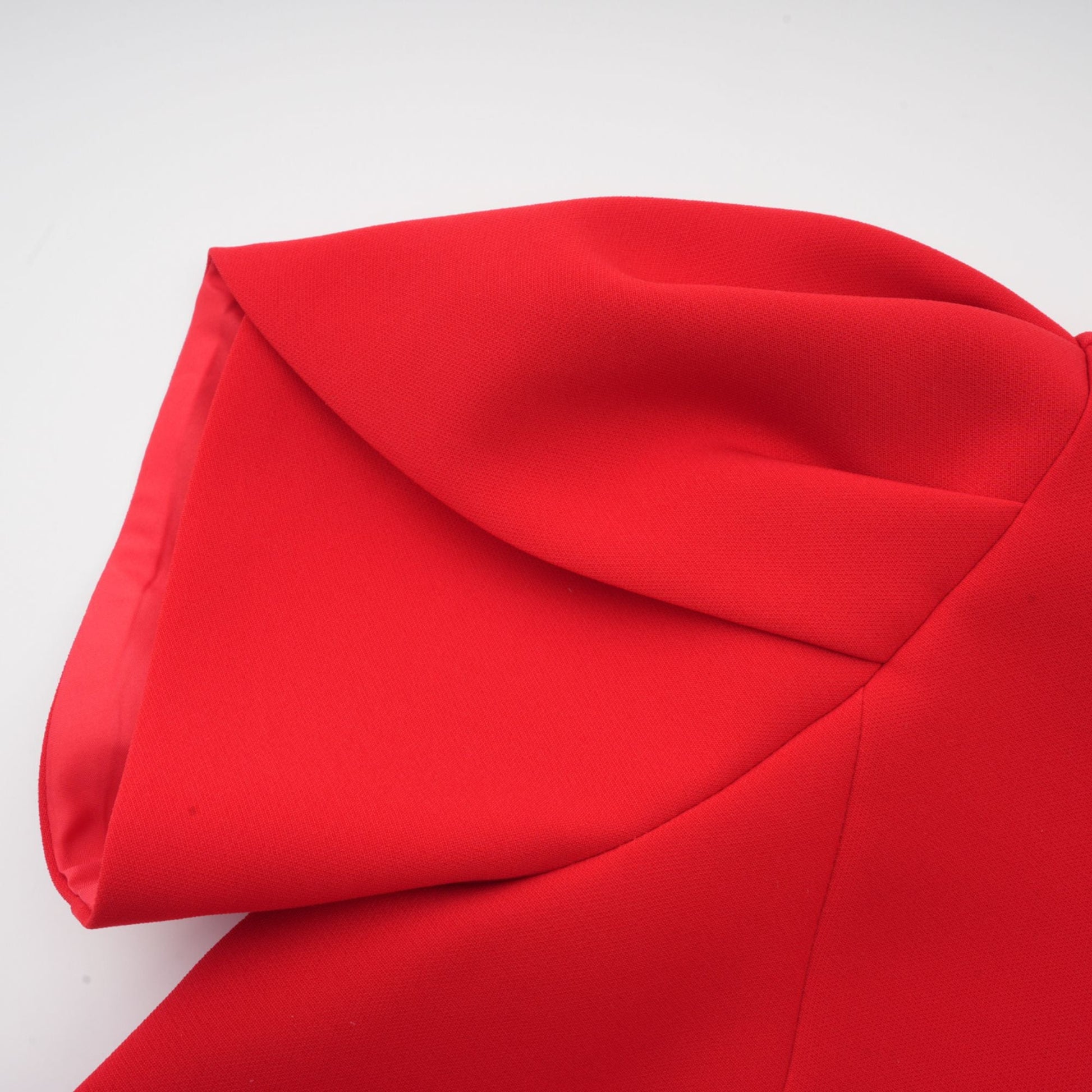 Anna red petal-sleeve cut-out bow mini dress