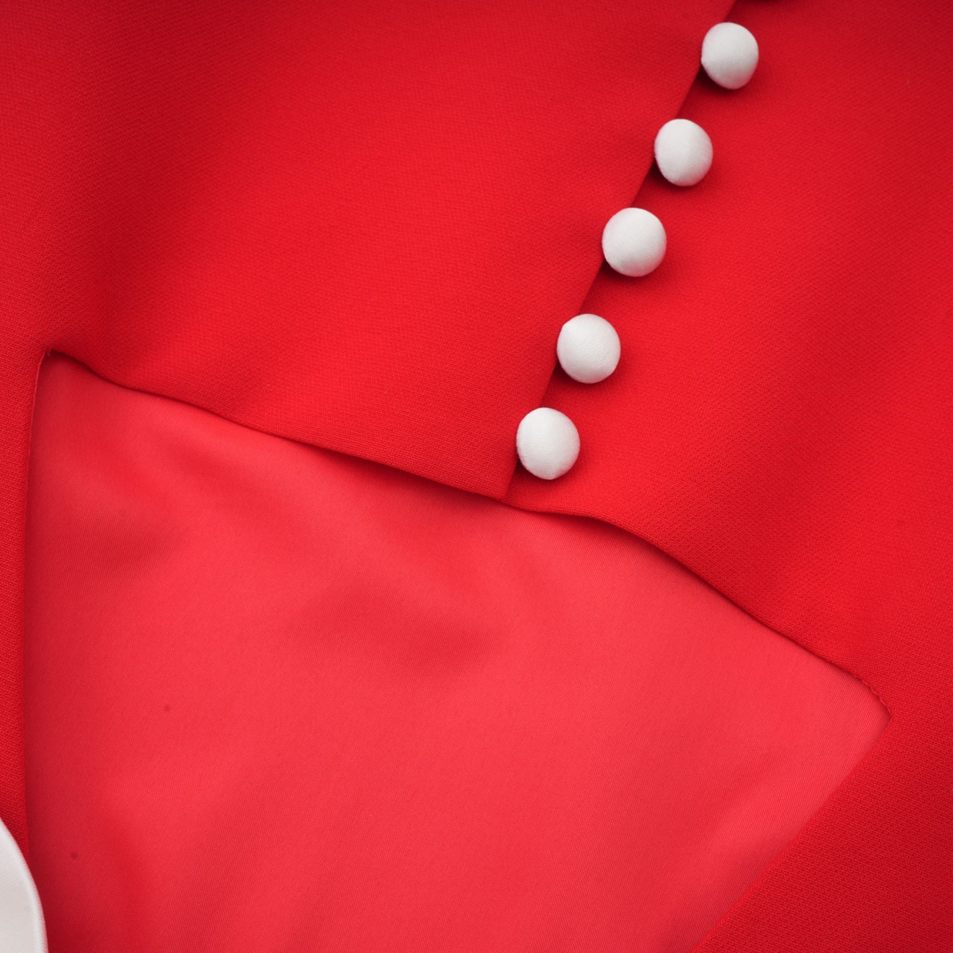 Anna red petal-sleeve cut-out bow mini dress