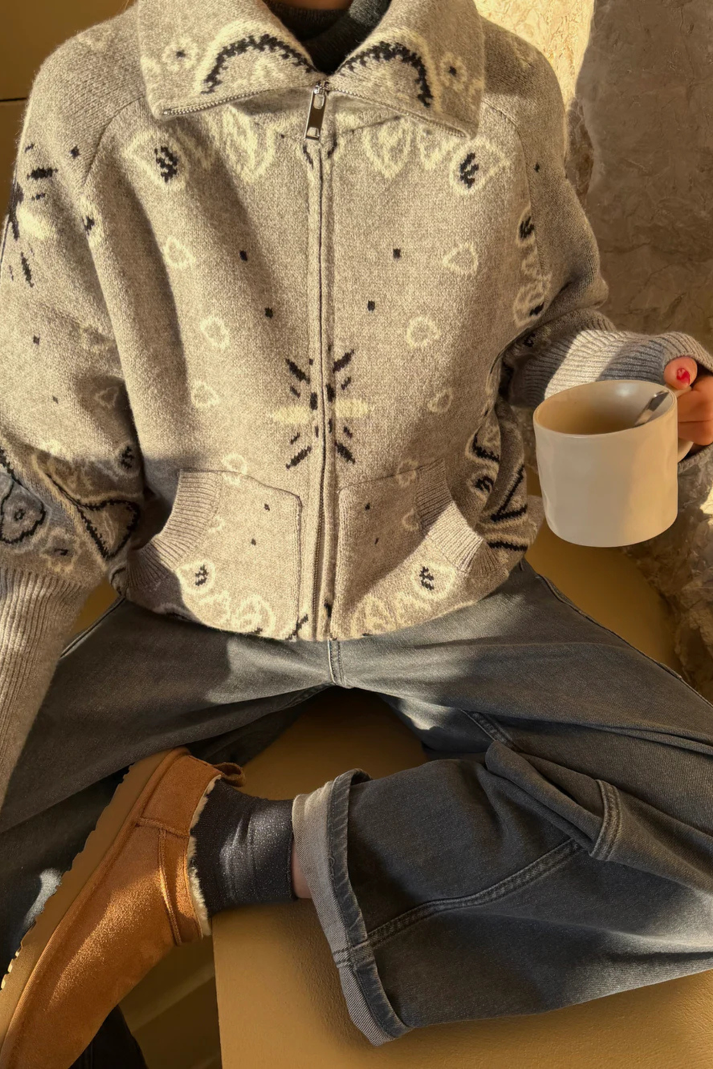 Bandana Patterned Cardigan