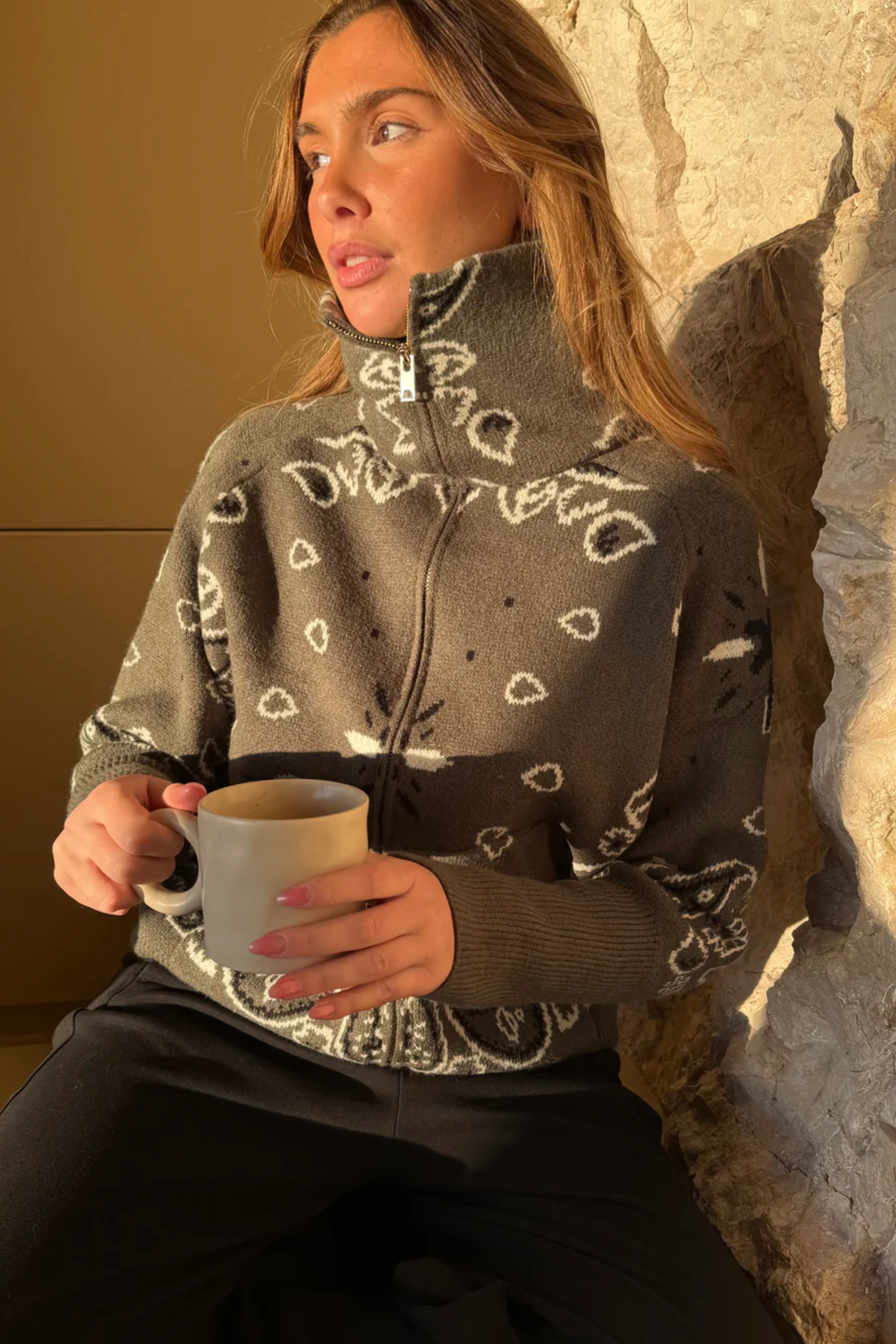 Bandana Patterned Cardigan