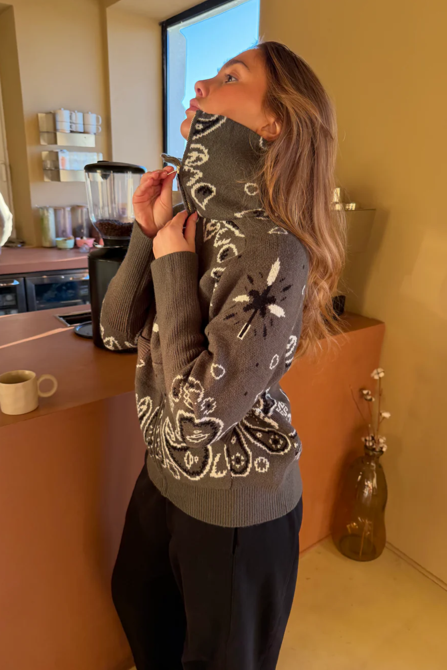 Bandana Patterned Cardigan