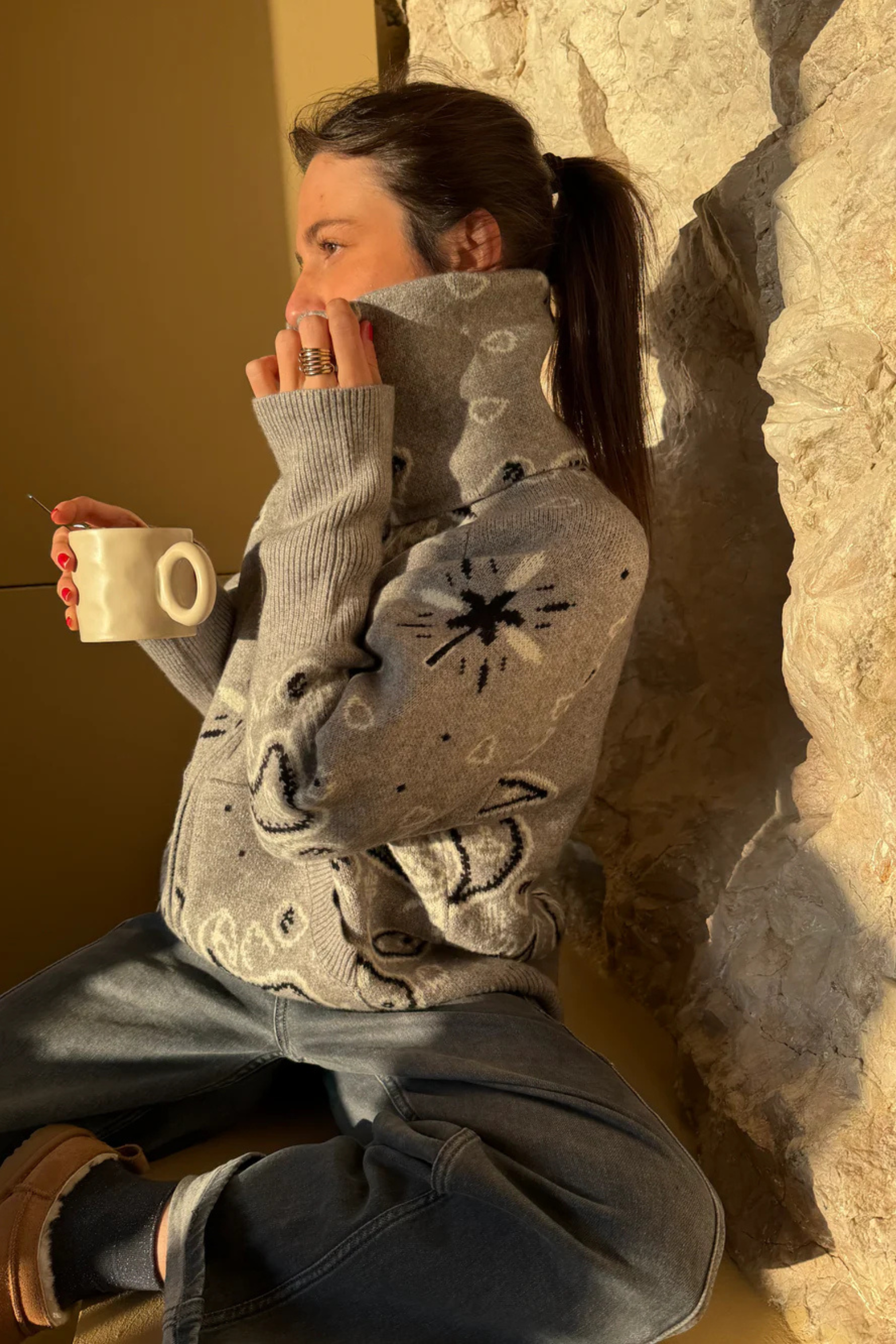 Bandana Patterned Cardigan