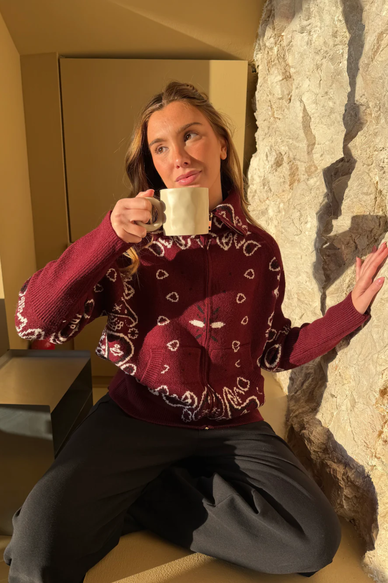 Bandana Patterned Cardigan