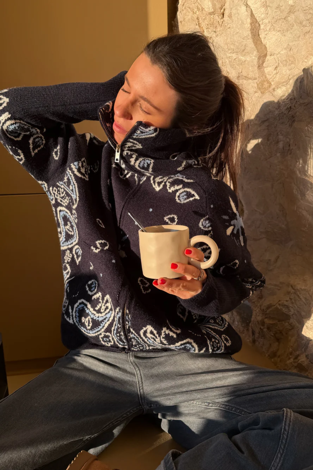 Bandana Patterned Cardigan