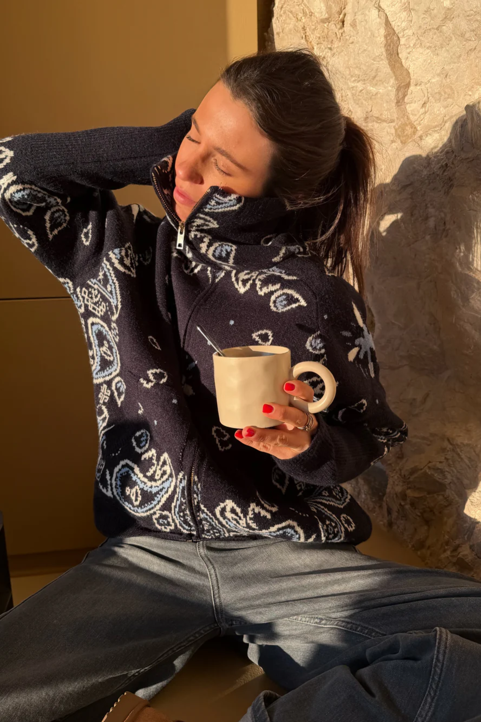 Bandana Patterned Cardigan