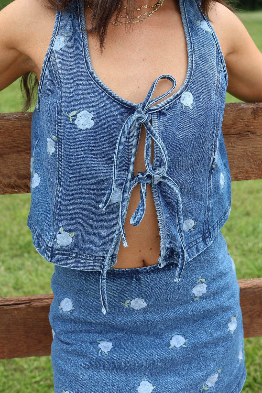 Denim Rose Embroidery Set