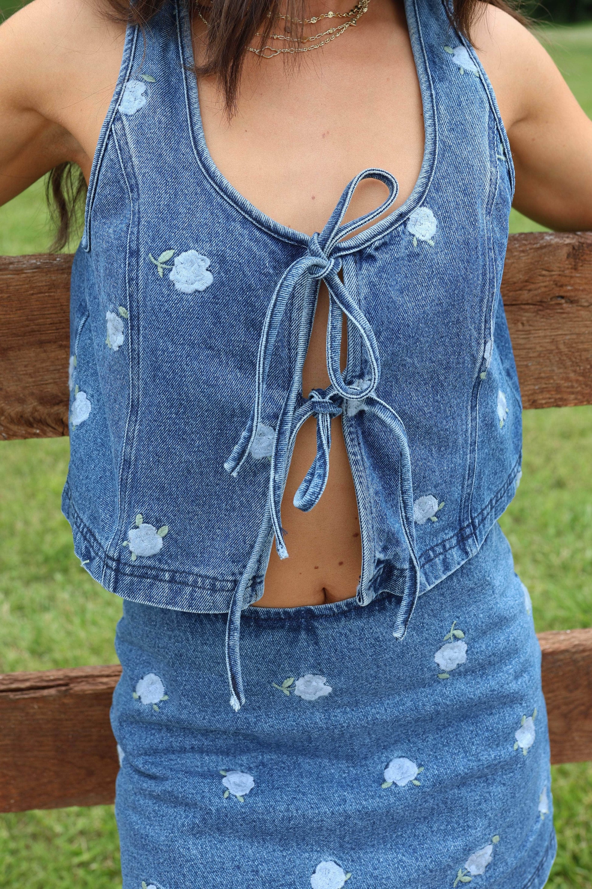 Denim Rose Embroidery Set
