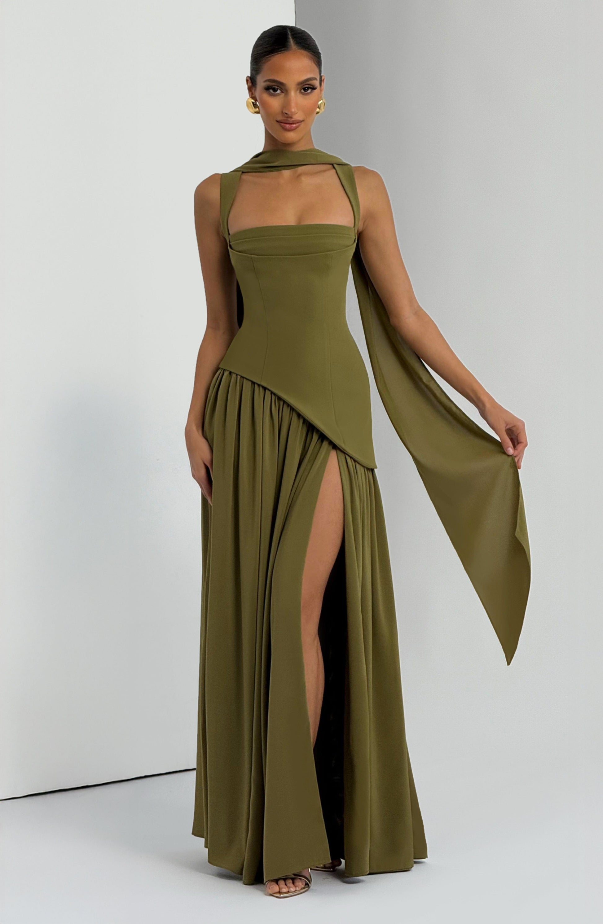 Tullulah Maxi Dress - Deep Olive